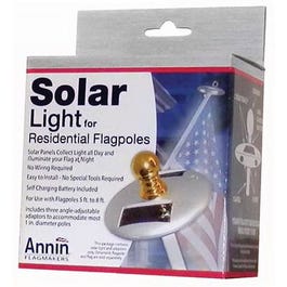 Flag Pole Solar Light, Mini, Silver