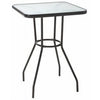 Marbella Table, Black Steel Frame, Glass Top, Counter Height, 27-In. Sq.