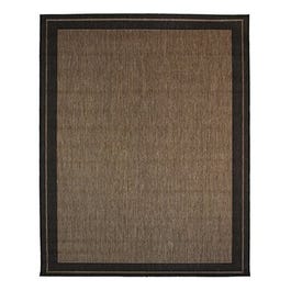 Indoor/Outdoor Area Rug, Brown and Black Border, 8 x 10-Ft.