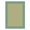 Indoor/Outdoor Area Rug, Aqua and Tan Border, 8 x 10-Ft.