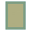 Indoor/Outdoor Area Rug, Aqua and Tan Border, 5 x 7-Ft.