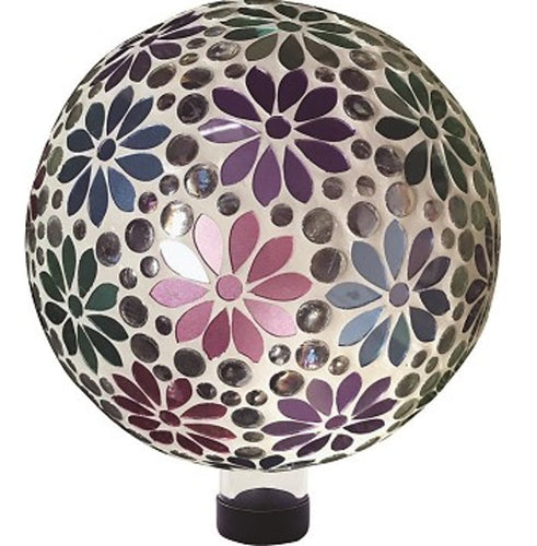 MOSAIC FLOWER DESIGN GAZING GLOBE